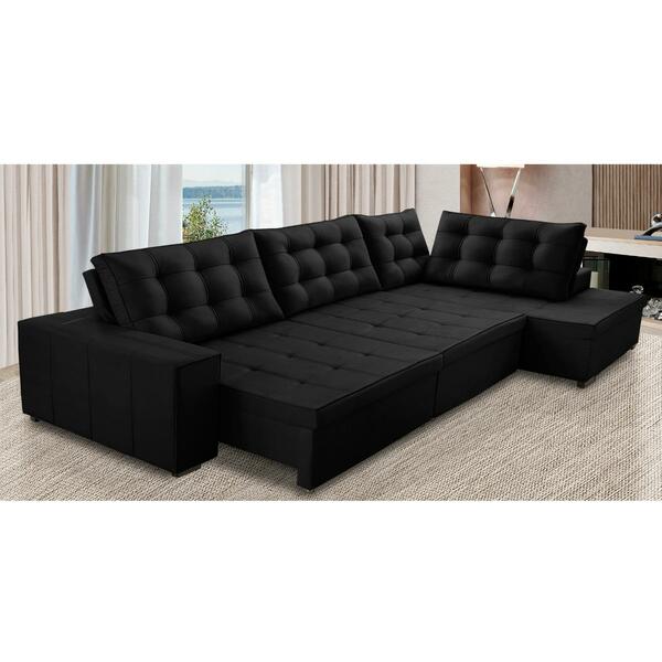 Sofá De Canto Retrátil E Reclinável Com Molas 3,00x2,00 Berli