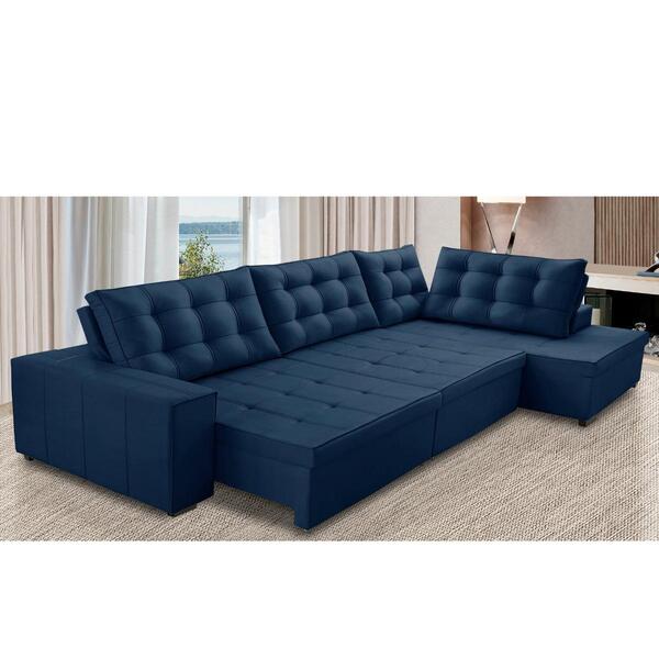 Sofá De Canto Retrátil E Reclinável Com Molas 3,00x2,00 Berli