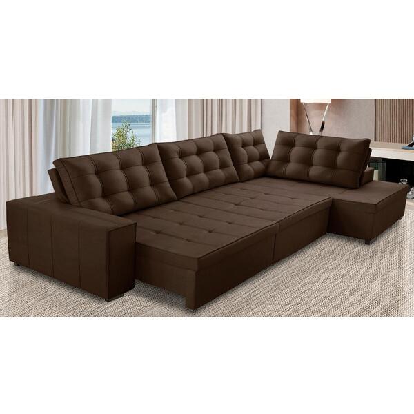 Sofá De Canto Retrátil E Reclinável Com Molas 3,00x2,00 Berli