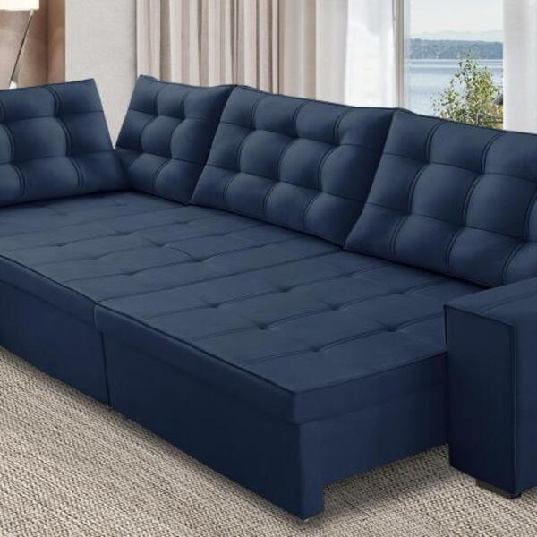 Sofá De Canto Retrátil E Reclinável Com Molas 3,00x2,00 Esq B