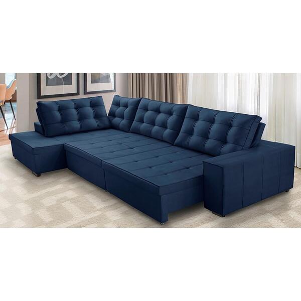 Sofá De Canto Retrátil E Reclinável Com Molas 3,00x2,00 Esq J