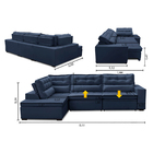 Sofá De Canto Retrátil E Reclinável Com Molas 3,00x2,00 Esq V