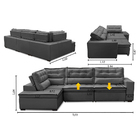 Sofá De Canto Retrátil E Reclinável Com Molas 3,00x2,00 Esq V