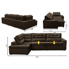 Sofá De Canto Retrátil E Reclinável Com Molas 3,00x2,00 Esq V