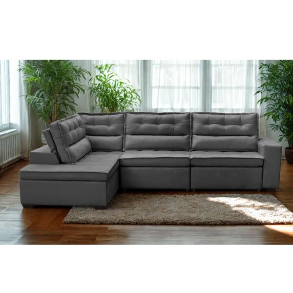 Sofá De Canto Retrátil E Reclinável Com Molas 3,00x2,00 Esque