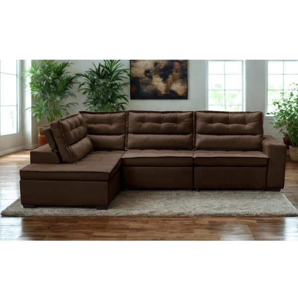 Sofá De Canto Retrátil E Reclinável Com Molas 3,00x2,00 Esque