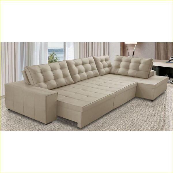 Sofá De Canto Retrátil E Reclinável Com Molas 3,00x2,00 Julia