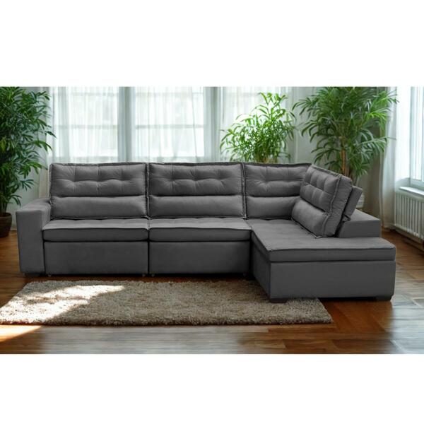 Sofá De Canto Retrátil E Reclinável Com Molas 3,00x2,00 Viena