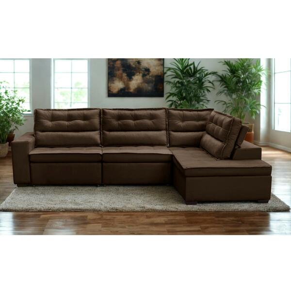 Sofá De Canto Retrátil E Reclinável Com Molas 3,00x2,00 Viena