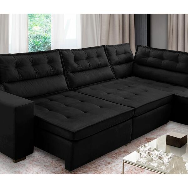 Sofá De Canto Retrátil E Reclinável Com Molas 3,00x2,00 Virgi