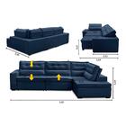 Sofá De Canto Retrátil E Reclinável Com Molas 3,00x2,00 Virgi