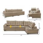 Sofá De Canto Retrátil E Reclinável Com Molas 3,40x2,00 Berli