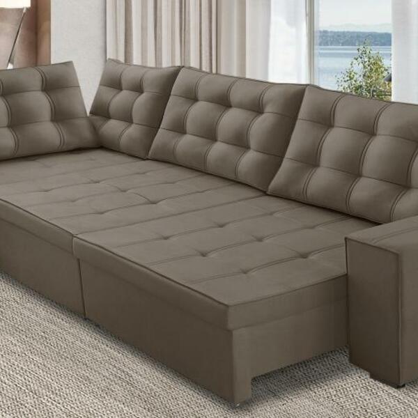 Sofá De Canto Retrátil E Reclinável Com Molas 3,40x2,00 Esq B