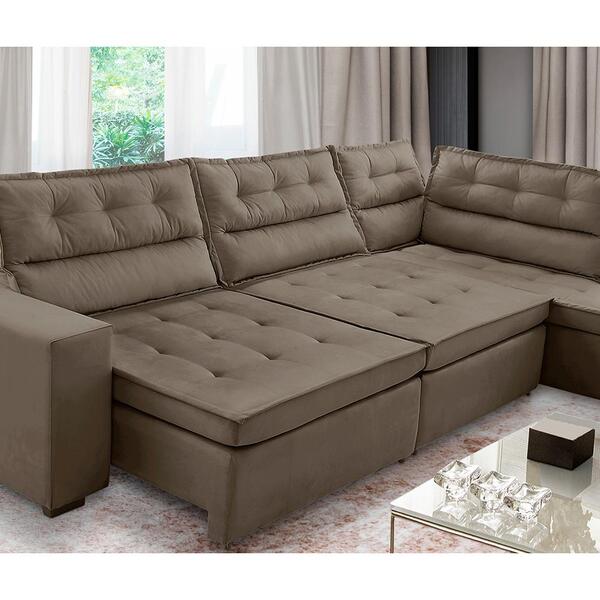 Sofá De Canto Retrátil E Reclinável Com Molas 3,40x2,00 Virgi