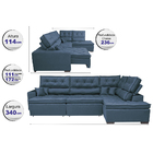 Sofa De Canto Retrátil E Reclinável Com Molas Cama Inbox Plat