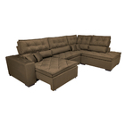 Sofa De Canto Retrátil E Reclinável Com Molas Cama Inbox Plat