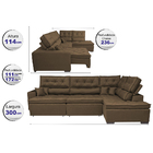 Sofa De Canto Retrátil E Reclinável Com Molas Cama Inbox Plat