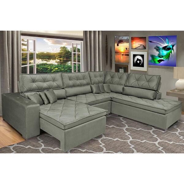 Sofa De Canto Retrátil E Reclinável Com Molas Cama Inbox Plat