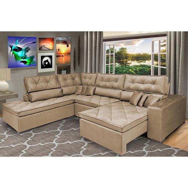 Sofa De Canto Retrátil E Reclinável Com Molas Cama Inbox Plat