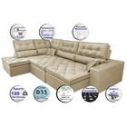 Sofa De Canto Retrátil E Reclinável Com Molas Cama Inbox Plat