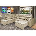 Sofa De Canto Retrátil E Reclinável Com Molas Cama Inbox Plat