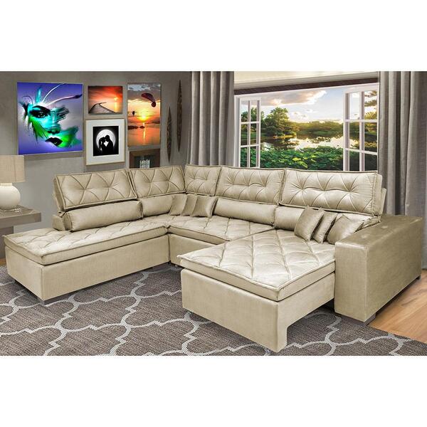 Sofa De Canto Retrátil E Reclinável Com Molas Cama Inbox Plat