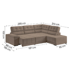 Sofá De Canto Retrátil E Reclinável Com Molas Firenze Capucci