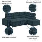 Sofá De Canto Retrátil E Reclinável Com Molas Firenze Petróleo