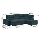 Sofá De Canto Retrátil E Reclinável Com Molas Firenze Petróleo