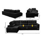 Sofá De Canto Retrátil E Reclinável Com Molas Le 3,40x2,00m V