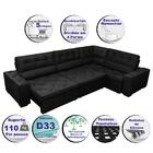 Sofá De Canto Retrátil, Reclinável, Molas Cama Inbox Austin 3