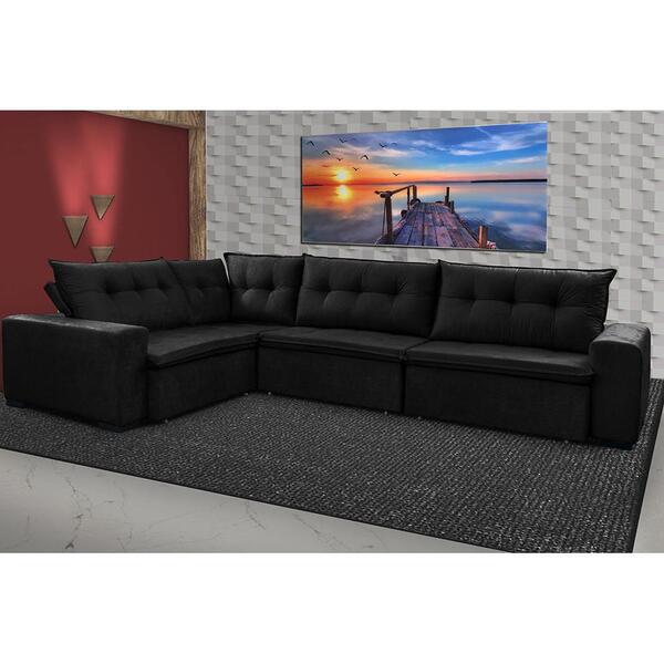 Sofá De Canto Retrátil, Reclinável, Molas Cama Inbox Oklahoma