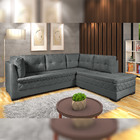 Sofá De Canto Sala De Estar Vancouver Veludo Cinza G30 - Gran