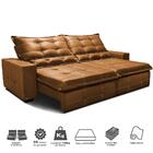 Sofá De Courino Retrátil E Reclinável 2,15m Cama Inbox Bourbo