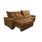 Sofá De Courino Retrátil E Reclinável 2,35m Cama Inbox Bourbo