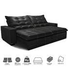 Sofá De Courino Retrátil E Reclinável 2,55m Cama Inbox Bourbo