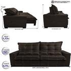 Sofá De Courino Retrátil E Reclinável 2,75m Cama Inbox Bourbo