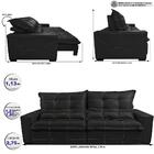 Sofá De Courino Retrátil E Reclinável 2,75m Cama Inbox Bourbo