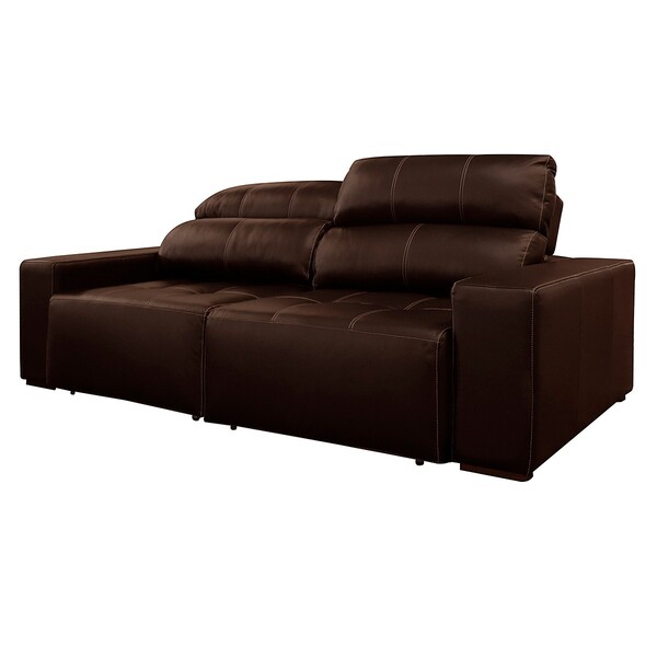 Sofá De Couro 2 Lugares Alabama 230cm Usb M06 Cor Café 490 -