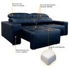 Sofá De Couro 2 Lugares Alabama 250cm Usb M06 Cor Blue Bicolo