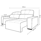 Sofá De Couro 2 Lugares Alabama 250cm Usb M06 Cor Blue Bicolo