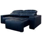 Sofá De Couro 2 Lugares Alabama 250cm Usb M06 Cor Blue Bicolo