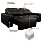 Sofá De Couro 2 Lugares Alabama 250cm Usb M06 Cor Preto 450 -