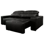 Sofá De Couro 2 Lugares Alabama 250cm Usb M06 Cor Preto 450 -