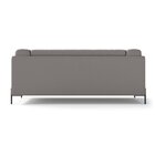 Sofá De Couro 2 Lugares Astom 2,00 Cm Cinza Claro