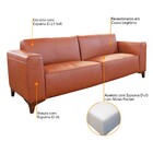 Sofá De Couro 2 Lugares Devon 166cm M06 Cor Crystal Avermelha