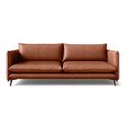 Sofá De Couro 2 Lugares Dijon 200cm Conhaque- Touro E Cia