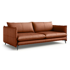 Sofá De Couro 2 Lugares Dijon 200cm Conhaque- Touro E Cia