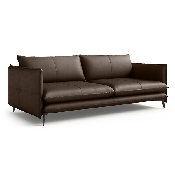 Sofá De Couro 2 Lugares Dijon 200cm Marrom- Touro E Cia