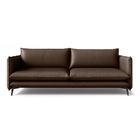 Sofá De Couro 2 Lugares Dijon 220cm Marrom- Touro E Cia